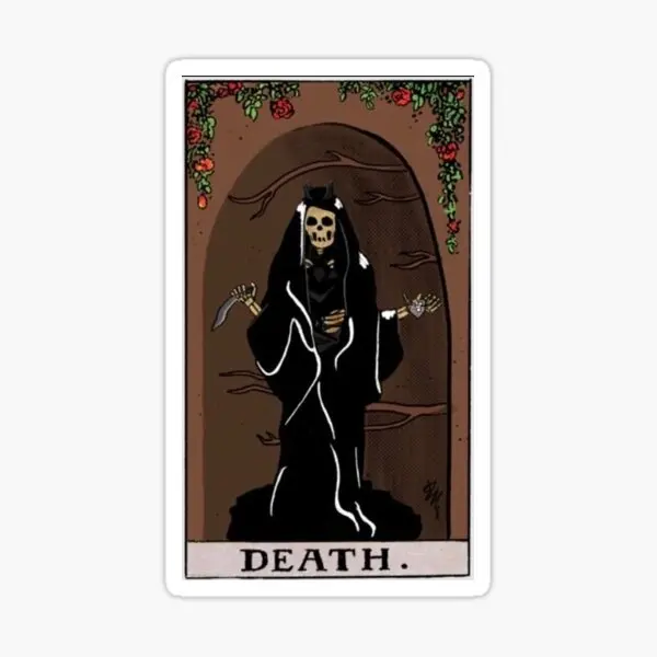 Rio Vidal Tarot Death  5PCS Stickers for Kid Decorations Background Room Cute Home Stickers Window Car Bumper Decor  Cartoon Art