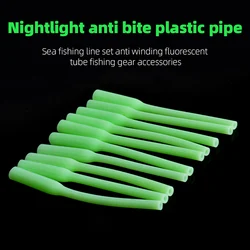 10 pcs Fishing luminous tube anti-entanglement luminous tube anti-bite wire set protective sleeve silicone casing
