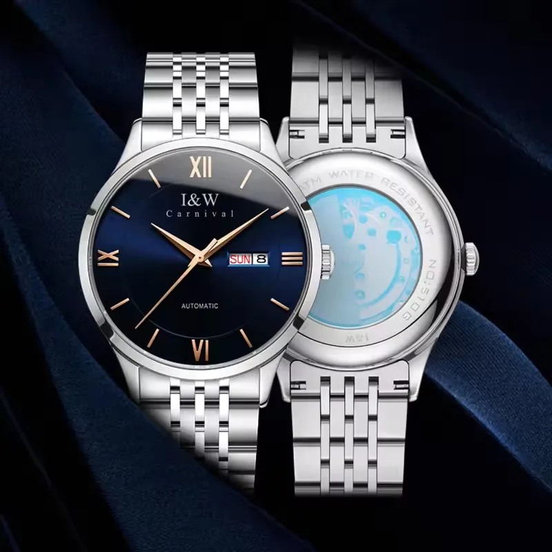 IW Carnival Orologi da polso meccanici Movimento automatico Marchi di lusso Accessori per uomo Orologio impermeabile da uomo con specchio in zaffiro