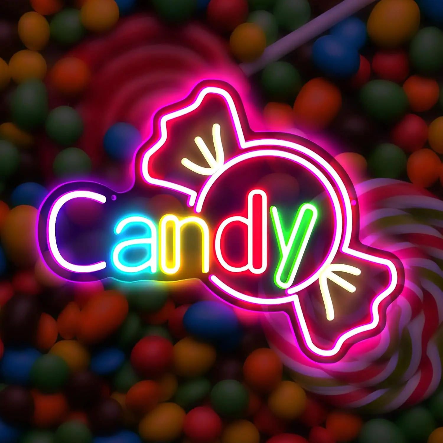 

Candy Neon Sign Dimmable USB LED Neon Light for Game Room Candy Bar Business Candy Shop Snack Party Wall Decor Birthday Gift