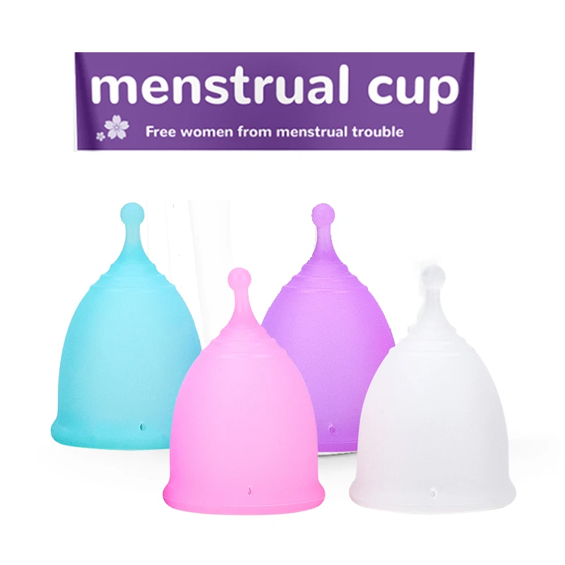 

50pcs Women Menstrual Cup Medical Silicone Leak-proof Women Menstrual Period Cup with wholesale Feminine Hygiene Product