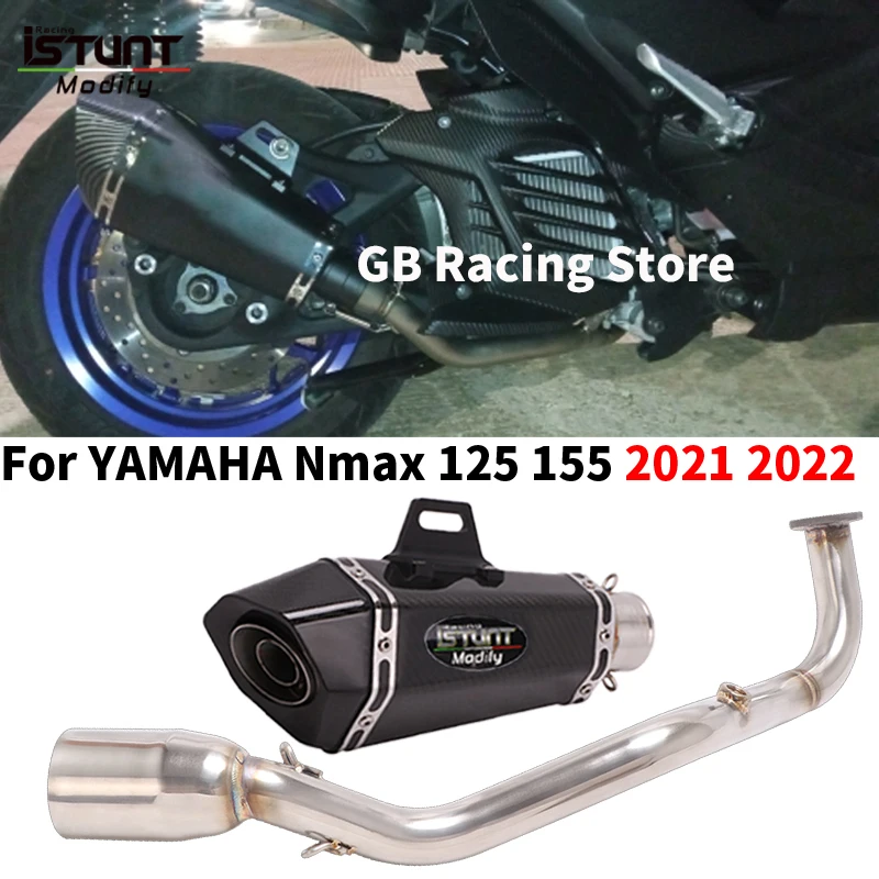 

Slip On For YAMAHA NMAX 125 155 NMAX155 2020 2021 2022 Full System Motorcycle Exhaust Escape Moto Front Link Pipe 51mm Muffler