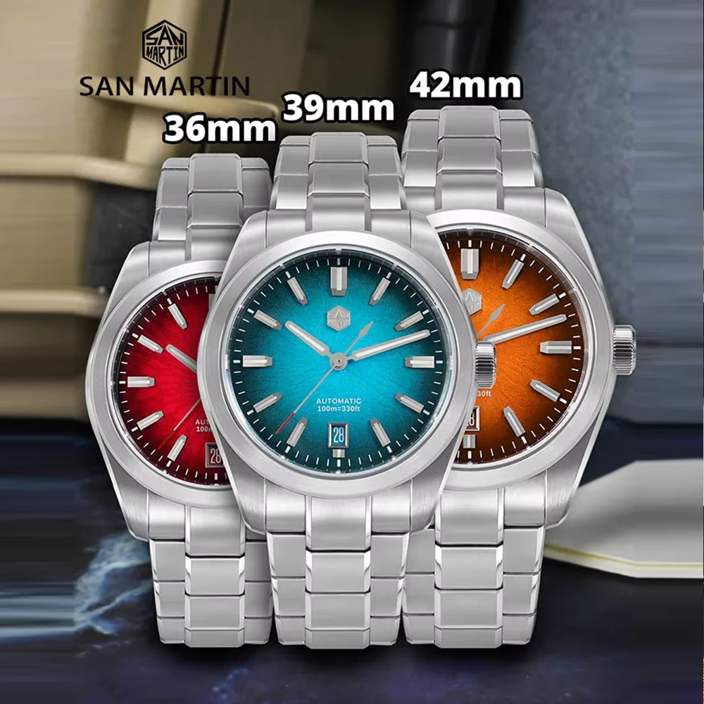 San Martin Original New 39mm Business luxury Men's Watch Miyota 9015 Desig Men Automatic Mechanical Luminous Watertight Watches