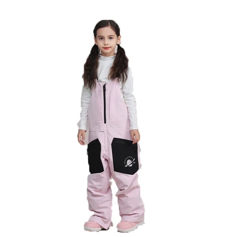 Winter New Children One-Piece Ski Pants Girls Snowboarding Pants Boys Wind waterproof Kids Skiing Jumpsuit Windproof Waterproof