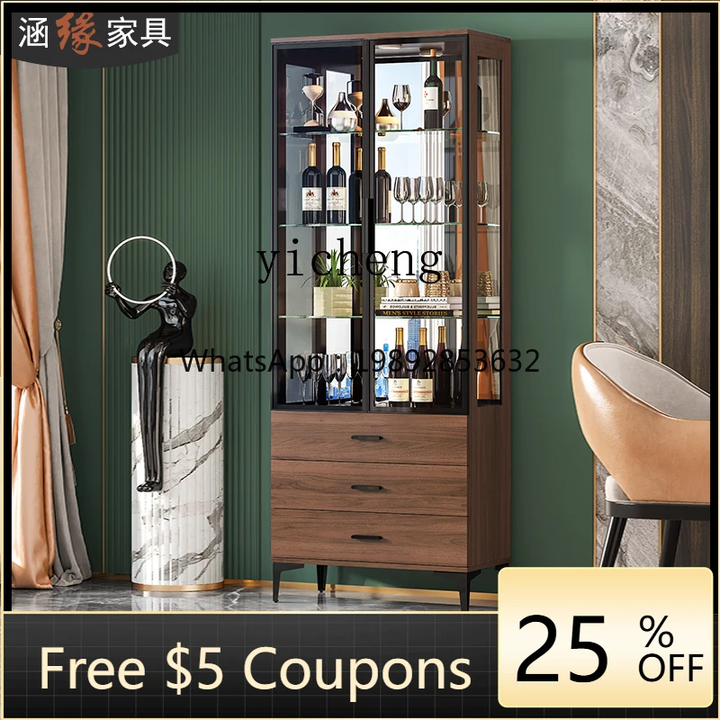

R1 glass wine cabinet living room against the wall modern simple household dining side cabinet display storage locker