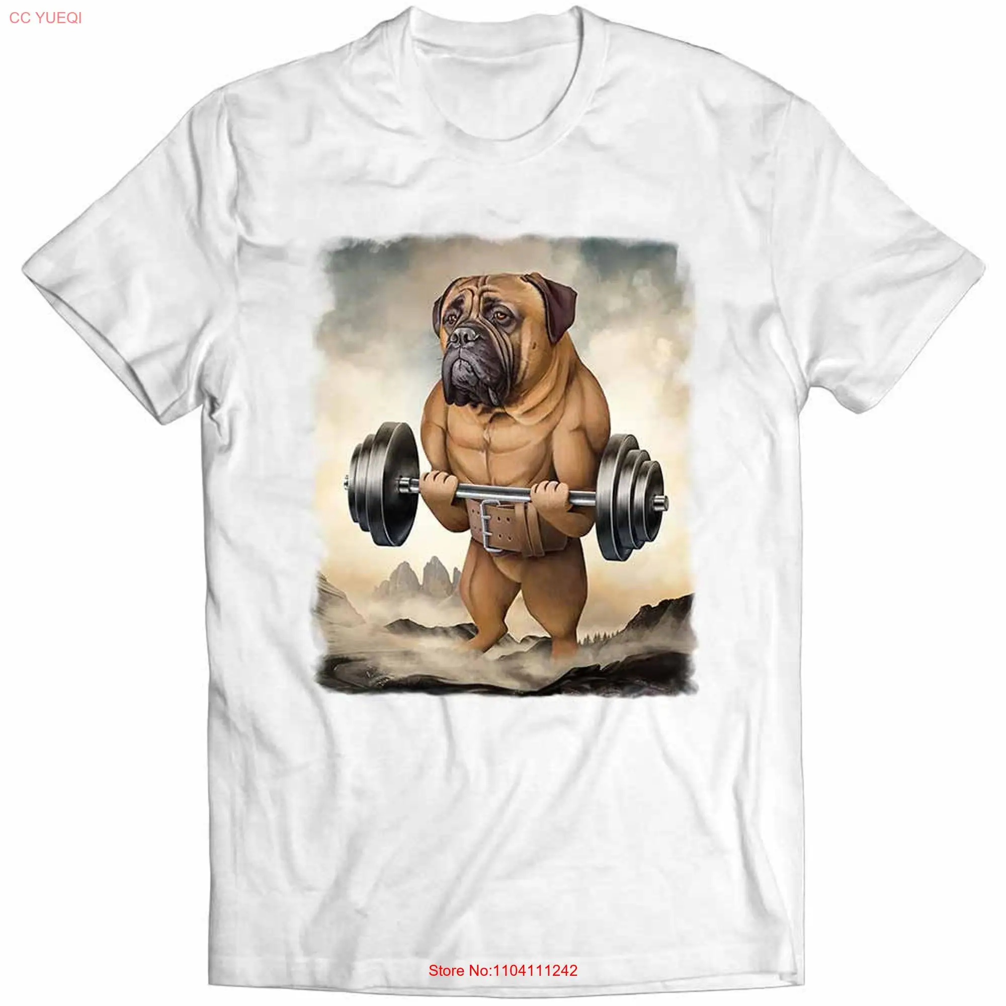 Bullmastiff Dog Muscle Training Weightlifting  Youth T Shirt PrintStarT long or short sleeves