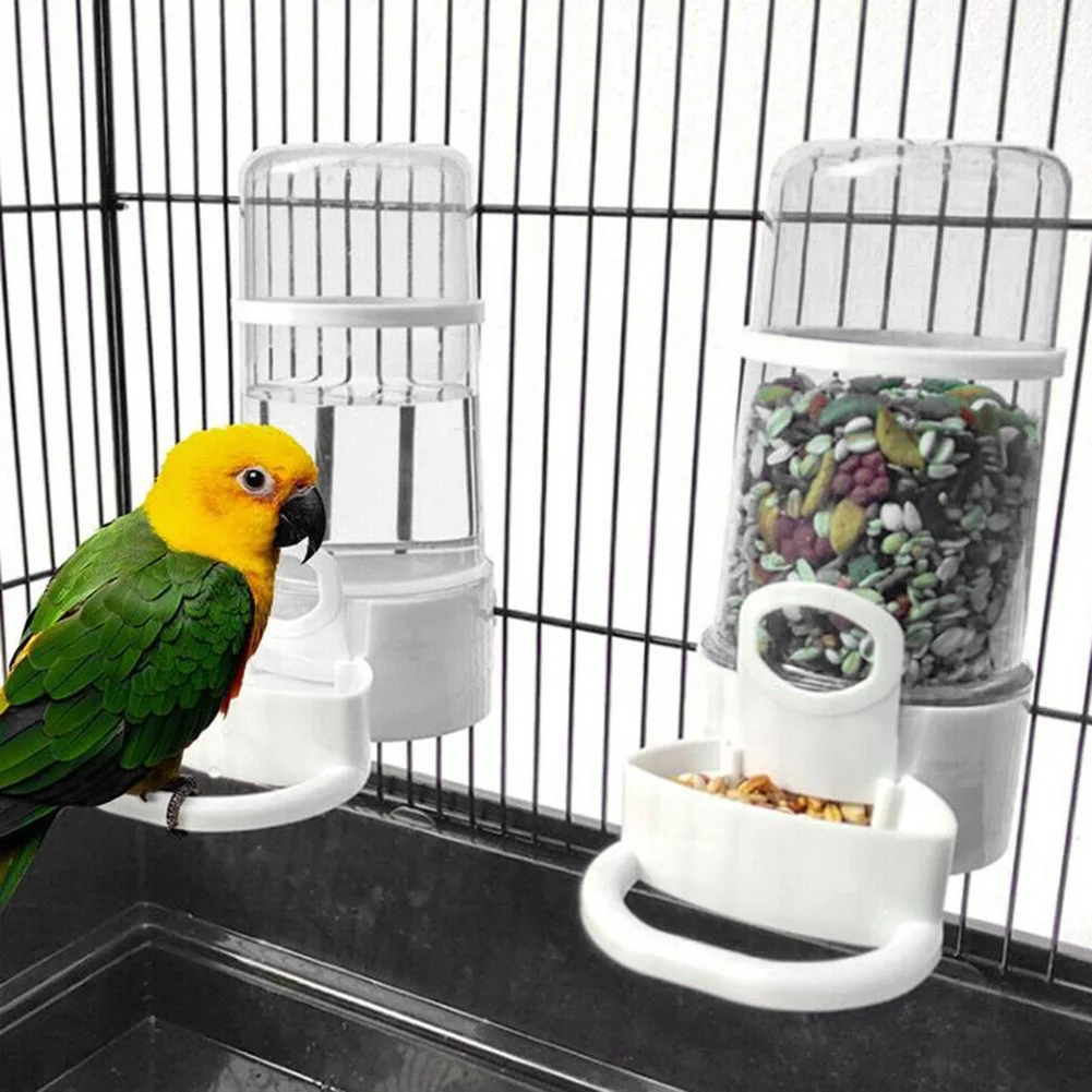 Automatic Bird Feeder Bird Water Drinker with Clip Pet Birds Water Dispenser Hanging Water Bottle Food Bowl For Parrot Bird Cage