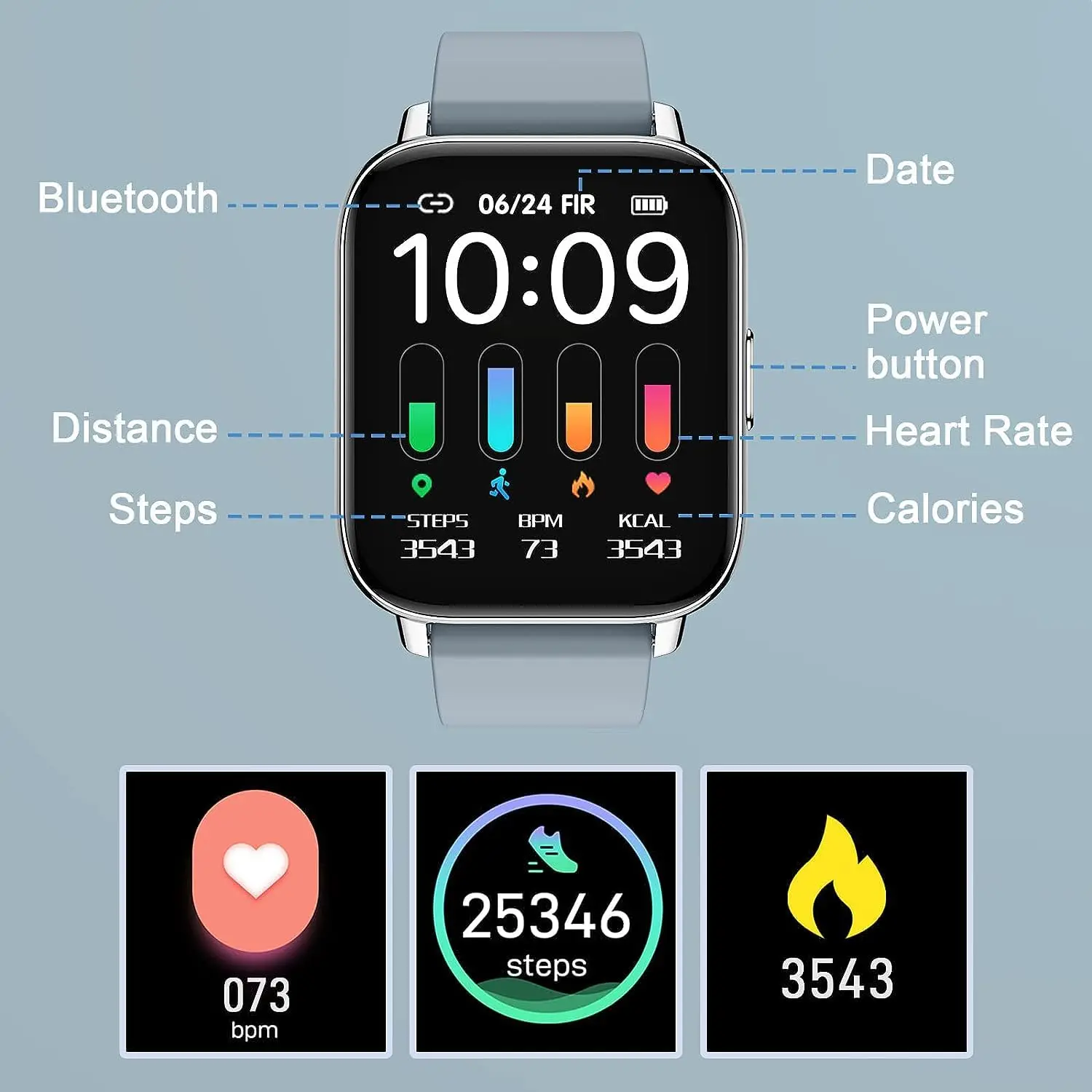 Nerunsa Smart Watch, Fitness Tracker 1.69