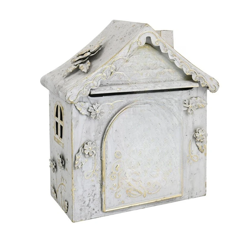 

Retro wrought iron mailbox, home advice box, wall decoration storage box, garden wall decoration ornament