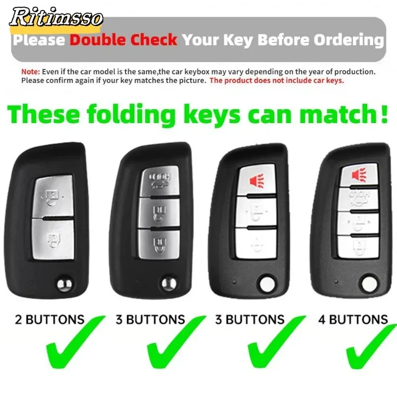 TPU Folding Car Key Case Protect Cover for Nissan X-Trail T32 Rogue Juke F15 Qashqai J11 Murano MAXIMA ALTIMA Shell Accessories
