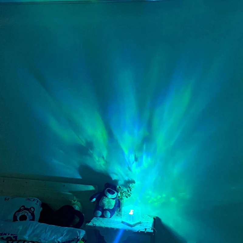 Lampada per proiettore con ondulazione dell'acqua dinamica 3D Luce notturna in cristallo a 16 colori con telecomando per camera da letto, soggiorno, studio durevole