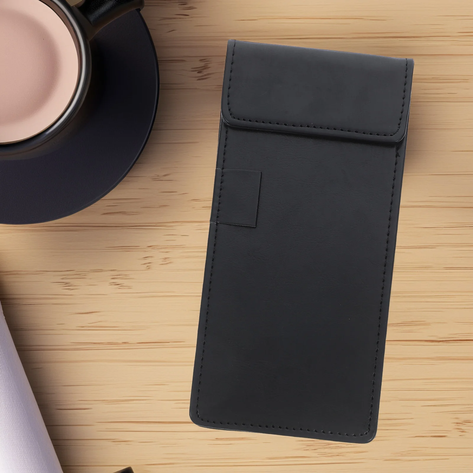 Mini Clipboard For Receipts Artificial Writing Board With Pen Holder Portable Flat Clip For Office Restaurant Server