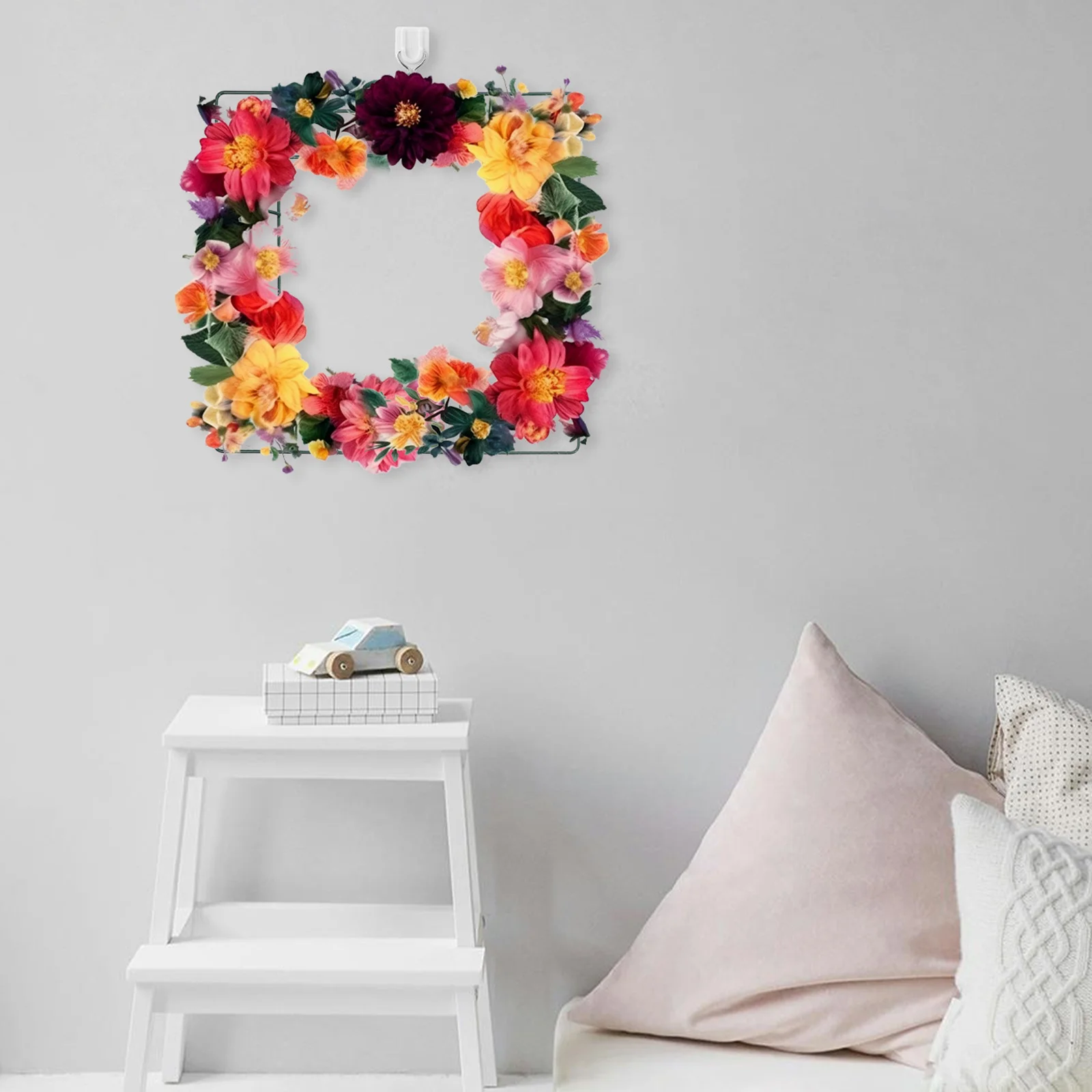 

3Pcs Iron Flower Wreath Frame Square Metal Wire Wreath Frame for DIY Garden Wedding Party Decoration Flower Arranging Rack