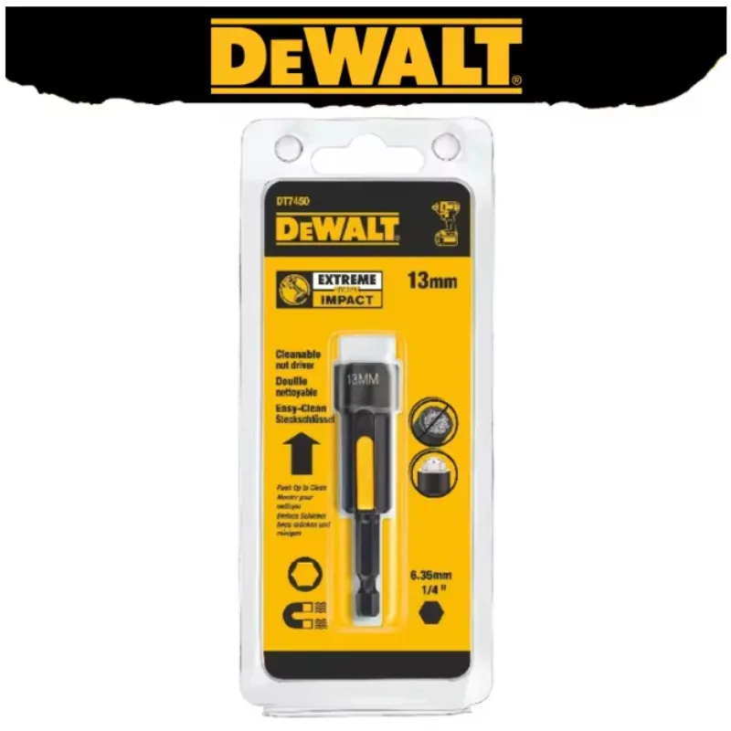 

DEWALT DT7450 Cleanable Hex Magnetic Nut Socket Driver 1/4 13mm Power Tool Accessory Sold Separately