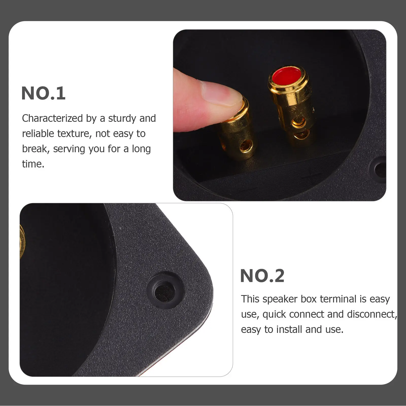 2Pcs Speaker Terminal Cup for Subwoofer Enclosure Quick Disconnect Binding Post Spade Connector Speaker Wire Terminal