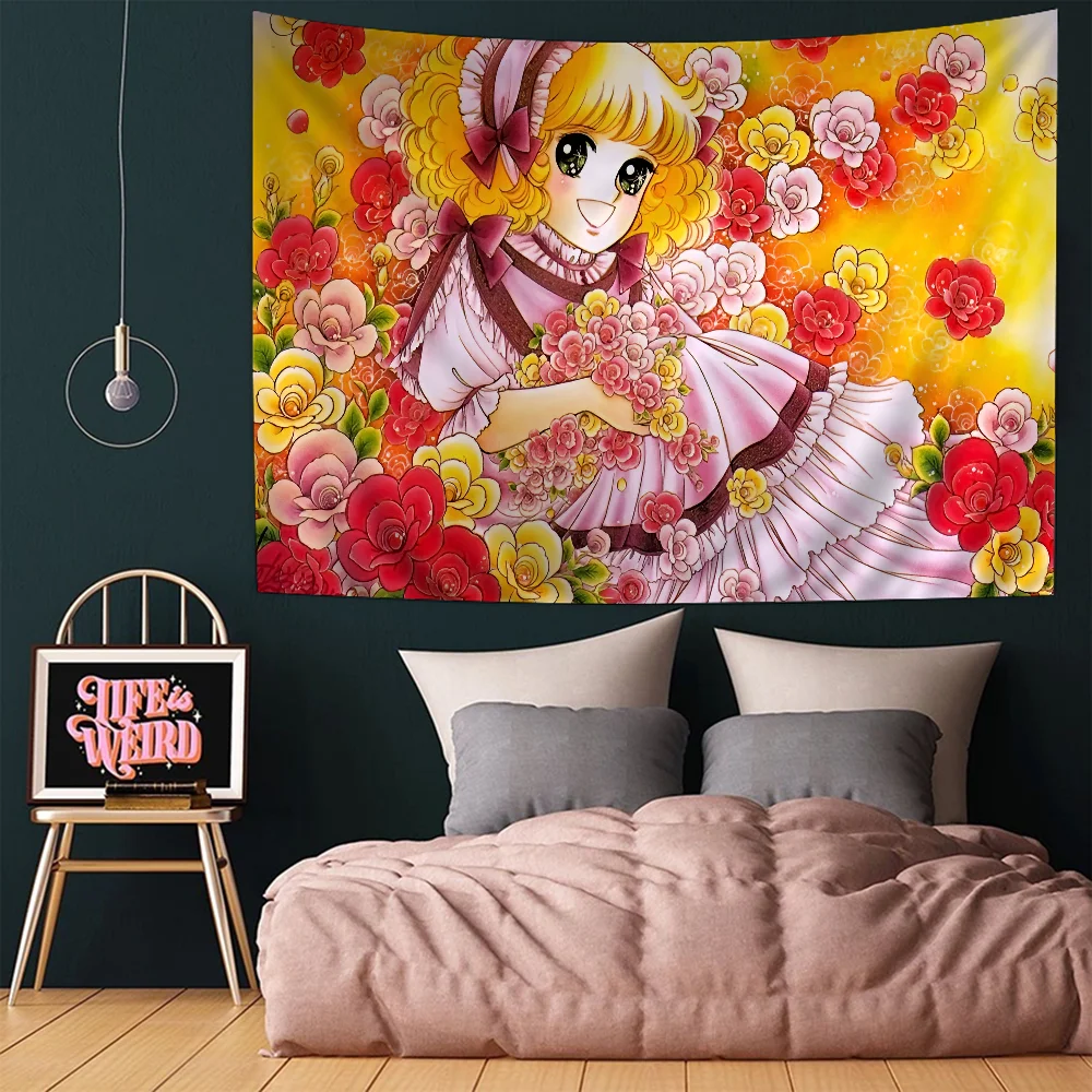 Candy Candy Anime Classic Movie Tapestry Floor Mat Non-Slip Laundry Room Mat Laundry Decor Balcony Child Living Room Household