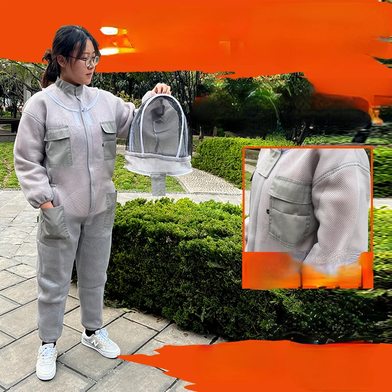 3D air cotton mesh integrated anti bee suit, beekeeping vest, anti sting and breathable complete set