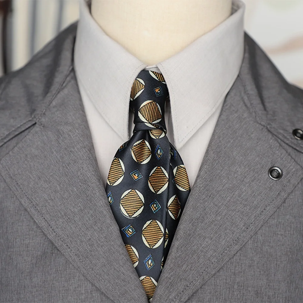 남성용 8cm 넥타이, 고급 빈티지 디자인 프린트 넥타이, 셔츠, 정장, 웨딩 파티용 스트라이프 넥타이, 실크 느낌