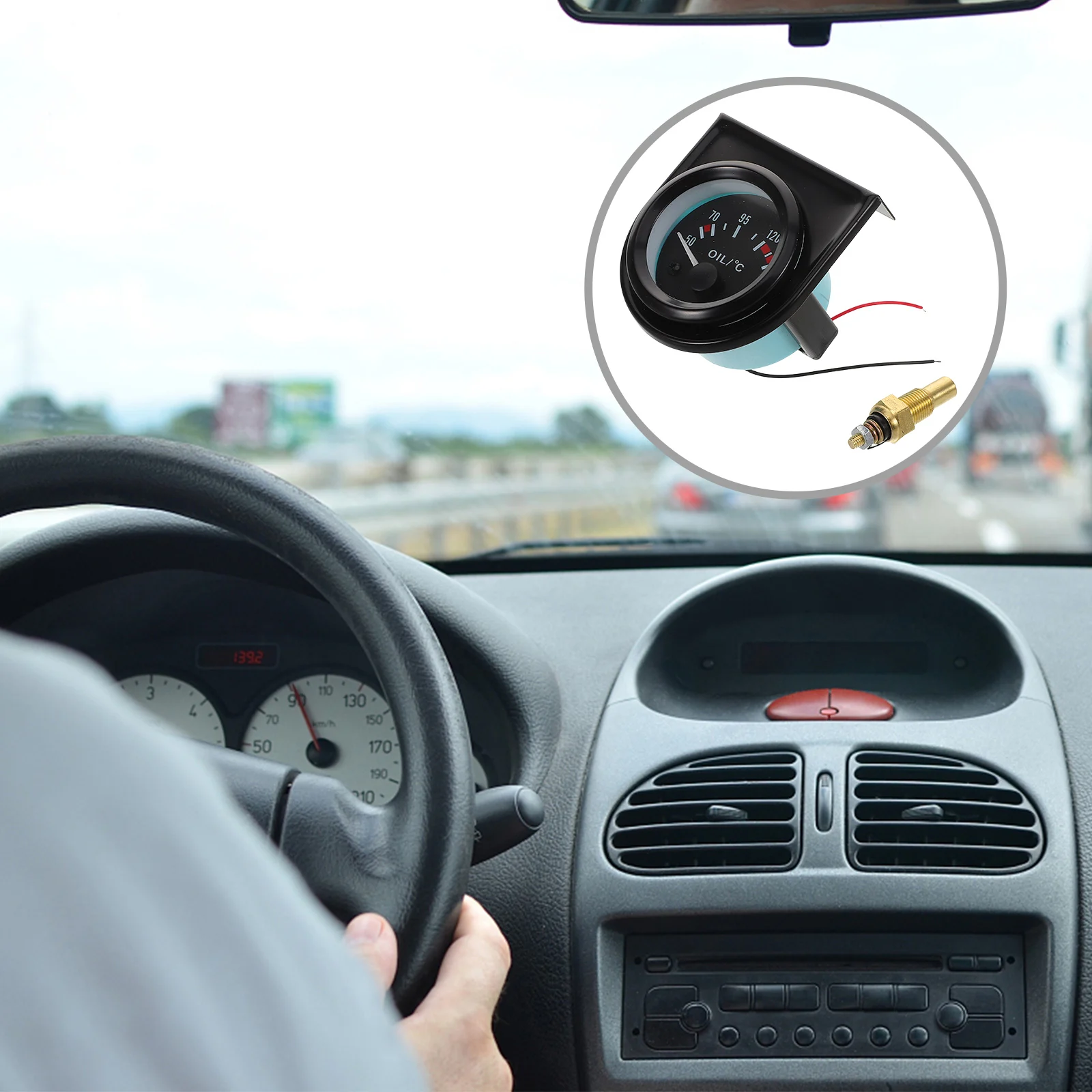 

12V Oil Temperature For 50-150°C High Precision Pointer Thermometer Automotive Gauge Easy Install Engine Monitoring Car