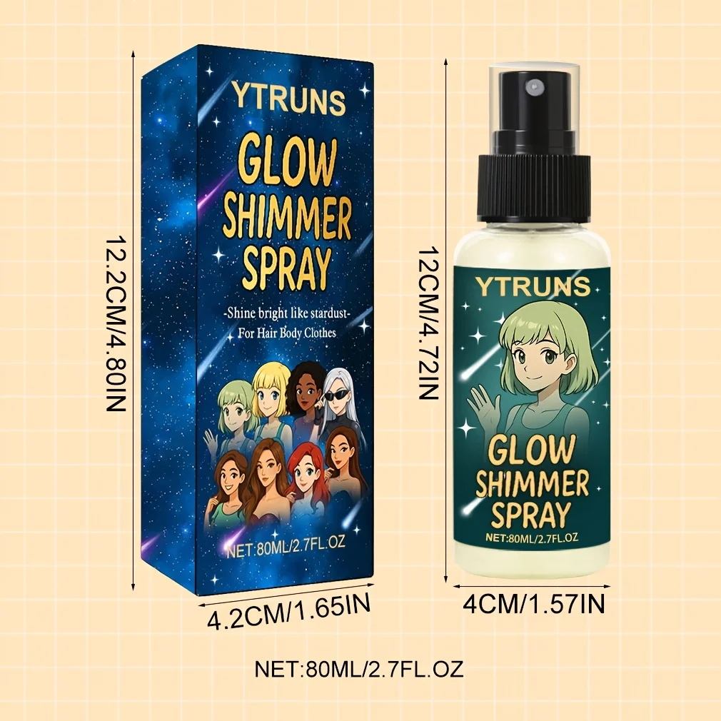 Schimmernder Glow Mist für Gesicht, Körper und Haare. Dieser leichte schimmernde Nebel beleuchtet Haut und Haare.