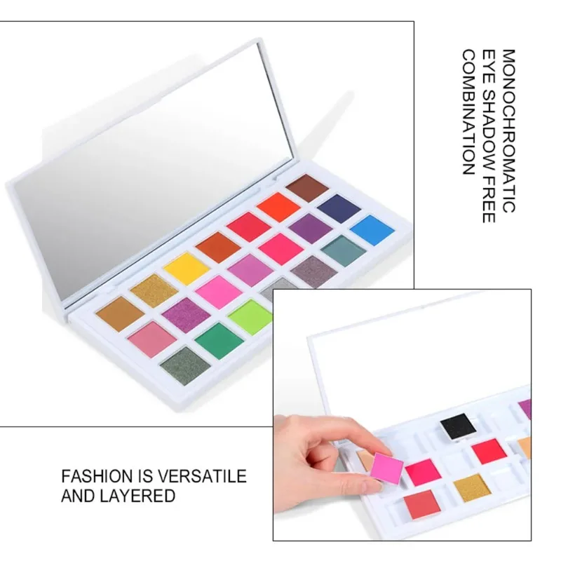 Benutzer definierte Farben DIY Lidschatten-Palette schimmern matt langlebig wasserdicht pigmentiert glänzend Lidschatten Puder Bulk Make-up