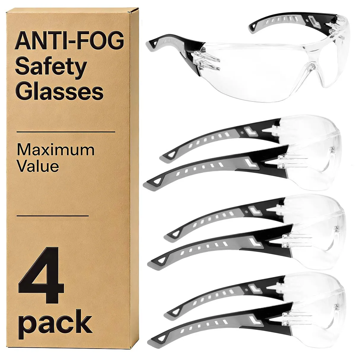 Dust Resistant Impact-Resistant Safety Glasses Anti-Fog UV400 Protection for Industrial Sports Lab Anti Fog Comfortable HM11