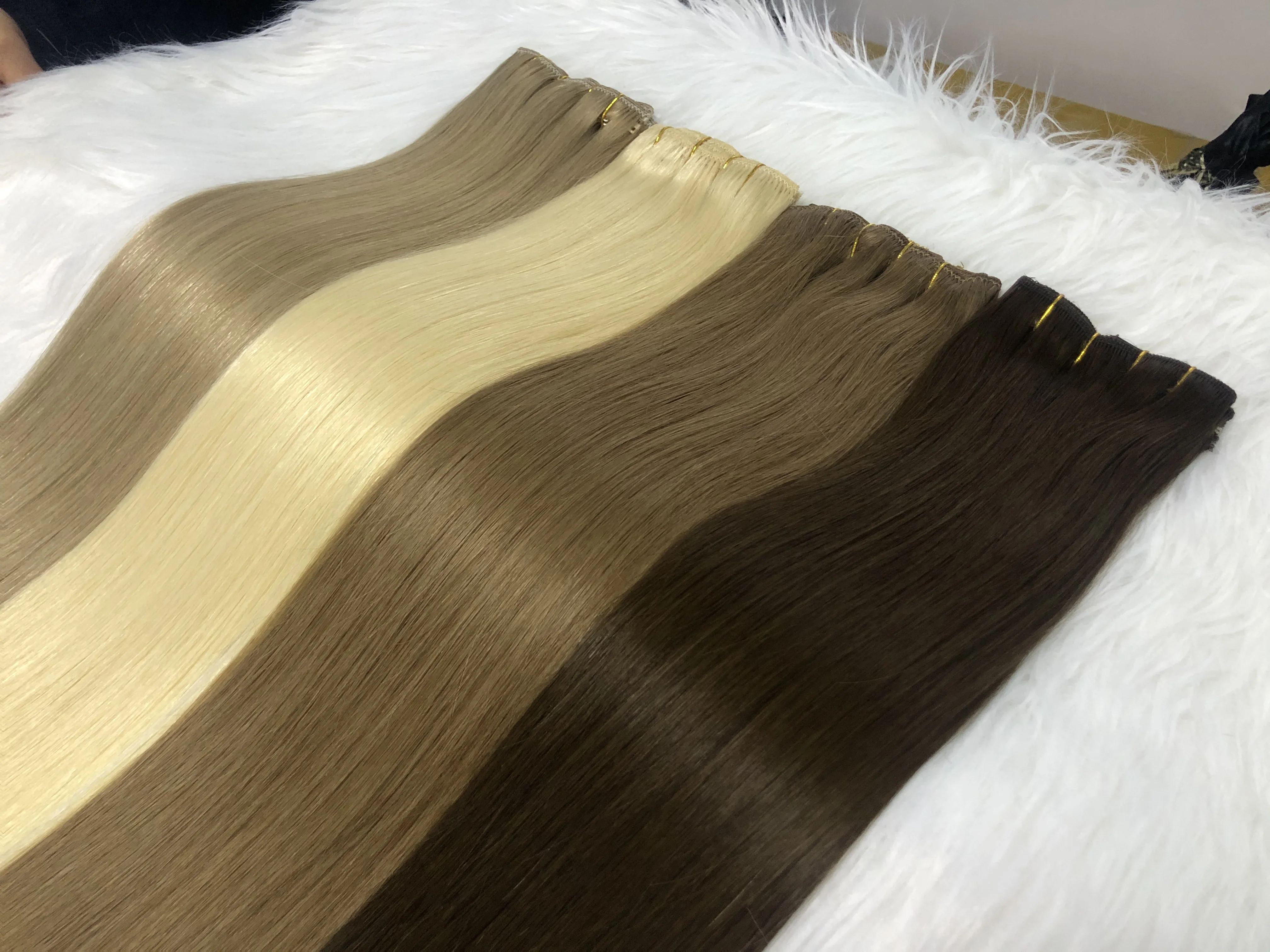 Straight Clip in Full Head Hair Extension 7pcs Clip-in Human Hair Extensions 70g 100g 120g Natural Clip in Hair Extension Ombre