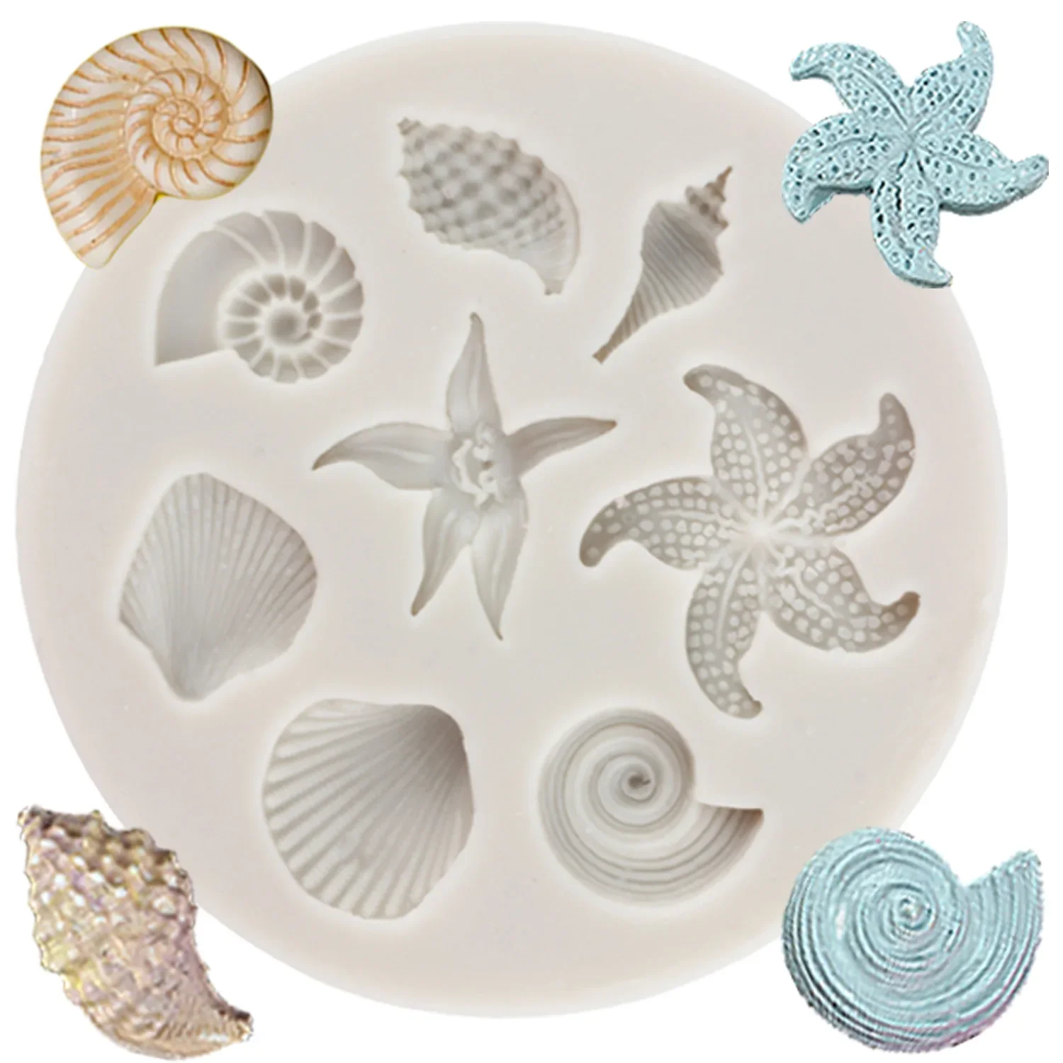 Cake Decorating Tools DIY Sea Creatures Conch Starfish Shell Fondant Silicone Molds Creative DIY Jelly Candy Chocolate Mold