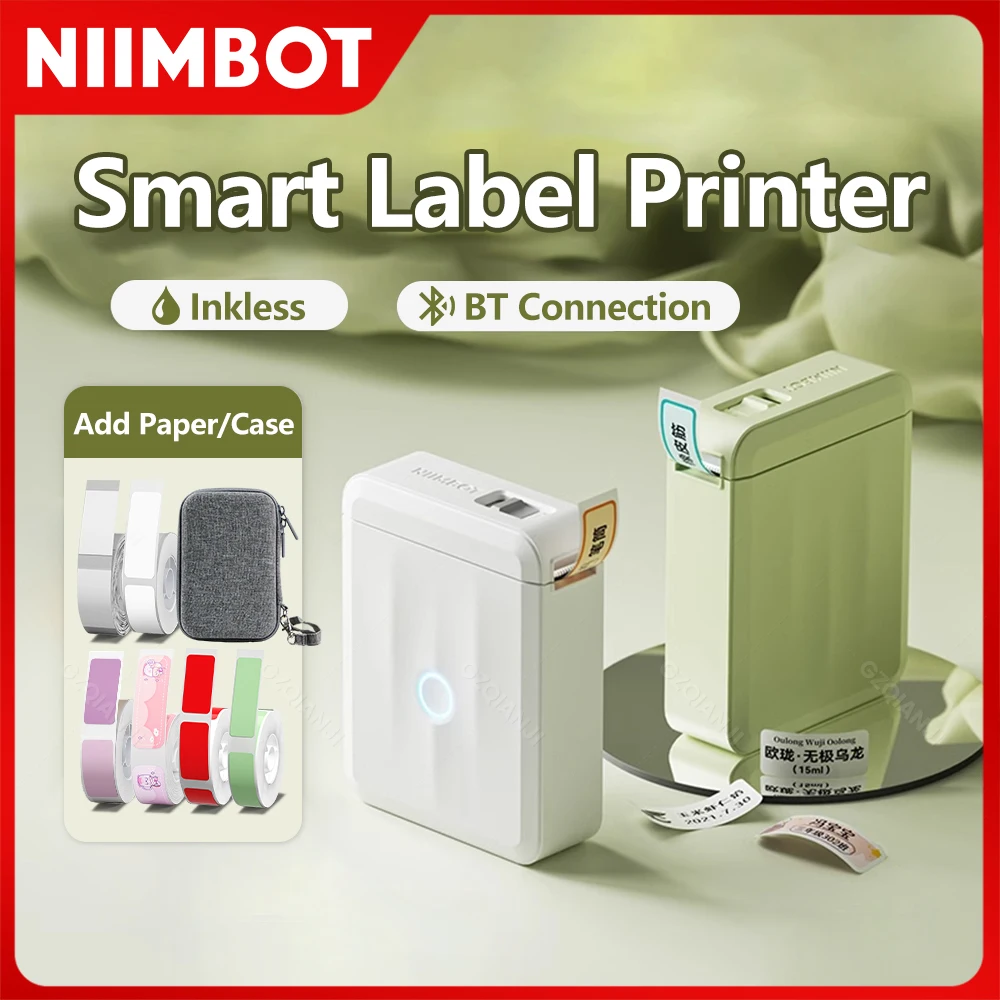 Niimbot D110 Etikettendrucker Bluetooth Mini selbstklebender tragbarer intelligenter Etikettendrucker UV ohne Tinte für Büro- und Schuletikettiermaschine