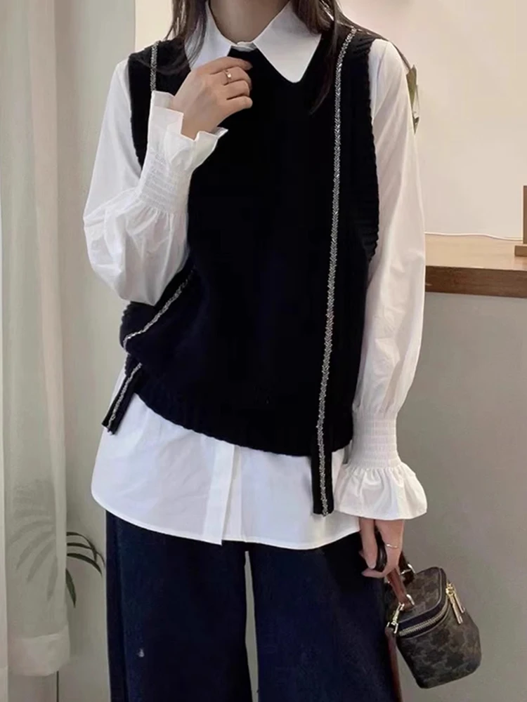 Camere ウール ニット ベスト レディース カジュアル スリムで快適な冬用トップス ラウンドネリン ピュア オンライン Ss