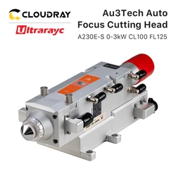 Cloudray-cabezal de corte láser de fibra A230E AU3TECH, dispositivo con diseño de grupo de lentes D30, potencia máxima de 3kW, para máquina de corte de Metal