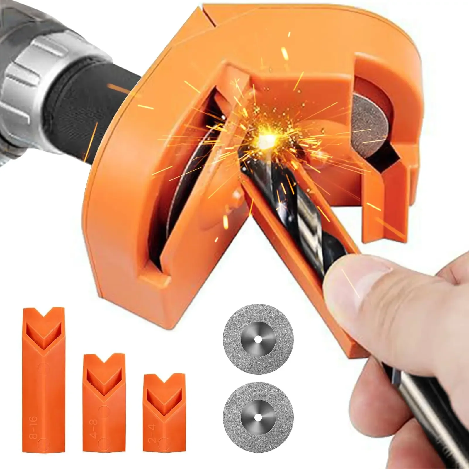 

Drill Bit Sharpener 2-16mm Milling/Twist Drill Bit Sharpener, Household Grinding Tools, Double-sided Polishing Keybar