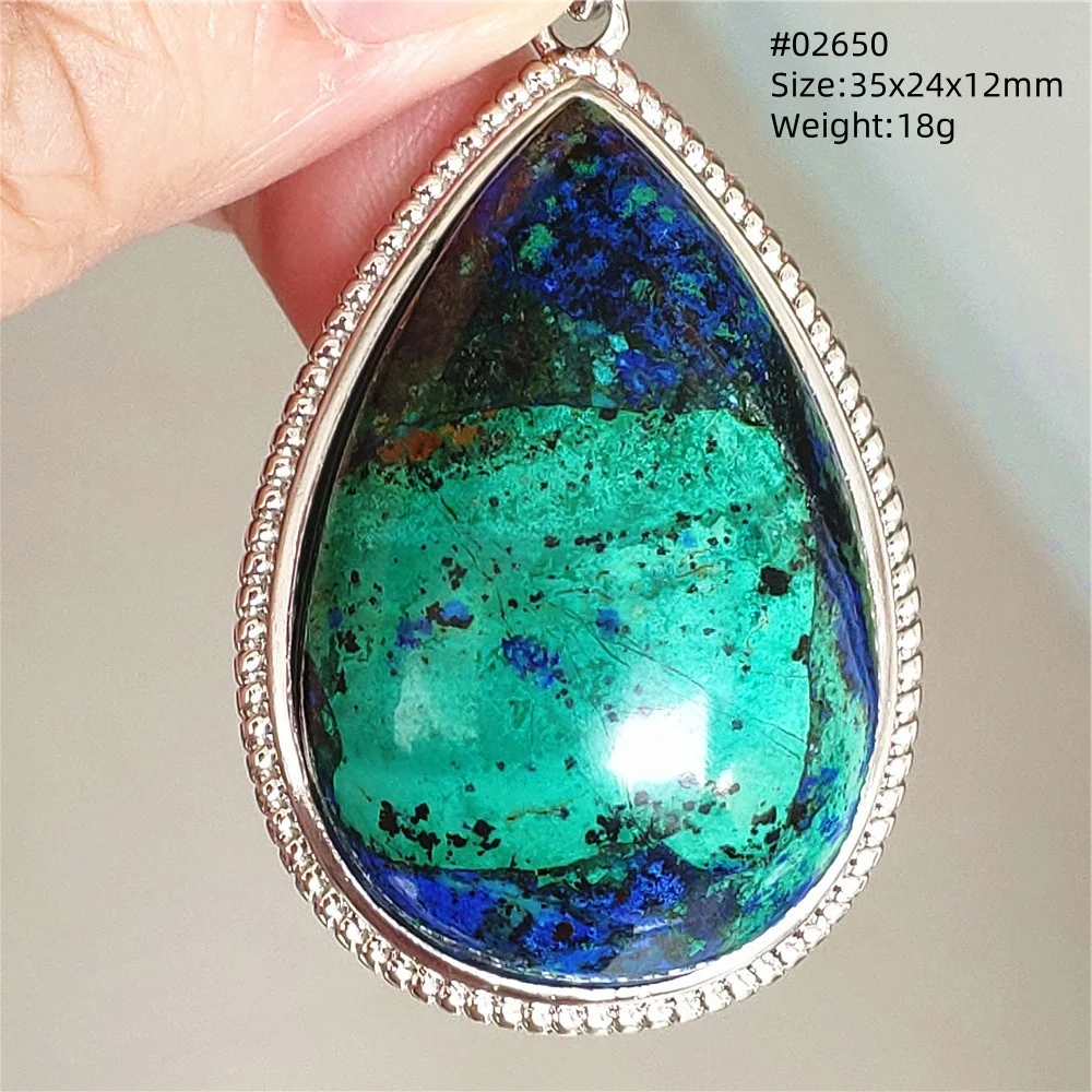 Natural Azulite Blue Lapis Lazuli Green Malachite Pendant Rare Healing Stone Women Men Beads Water Drop Healing Necklace AAAAAA