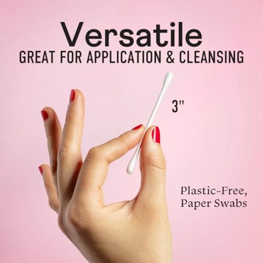 Swisspers Stick to The Basics Tamponi di cotone biodegradabili 100 PlasticFree Qtip Alternative Premium USAMade Beauty Tool f
