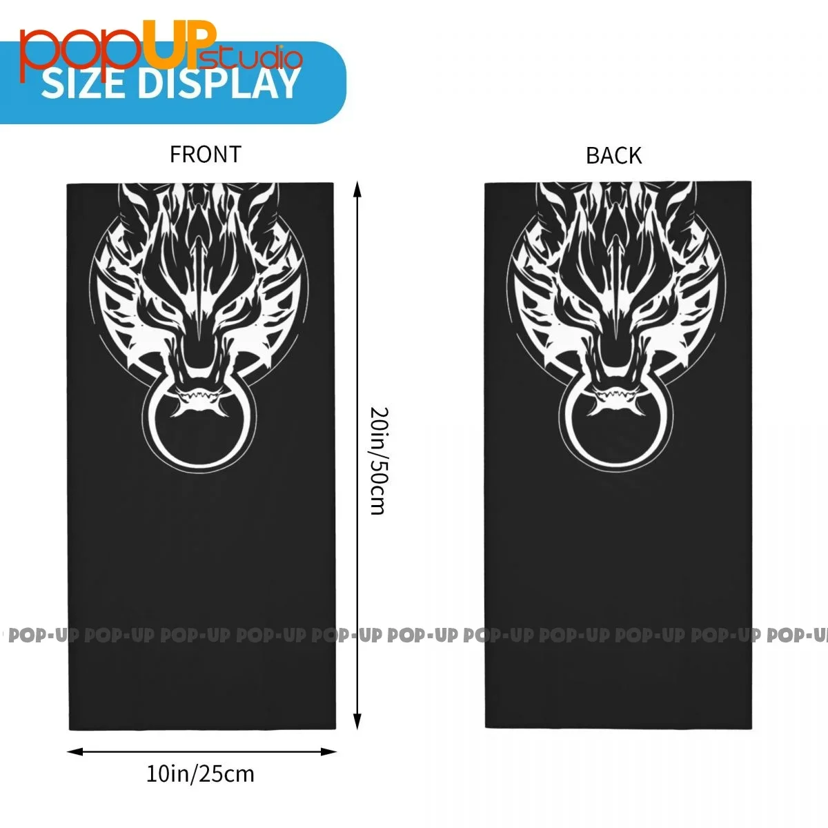 Final Fantasy 7 Cloud Fenrir Wolf Ff7 Remake Neck Gaiter Bandana Scarf Face Mask