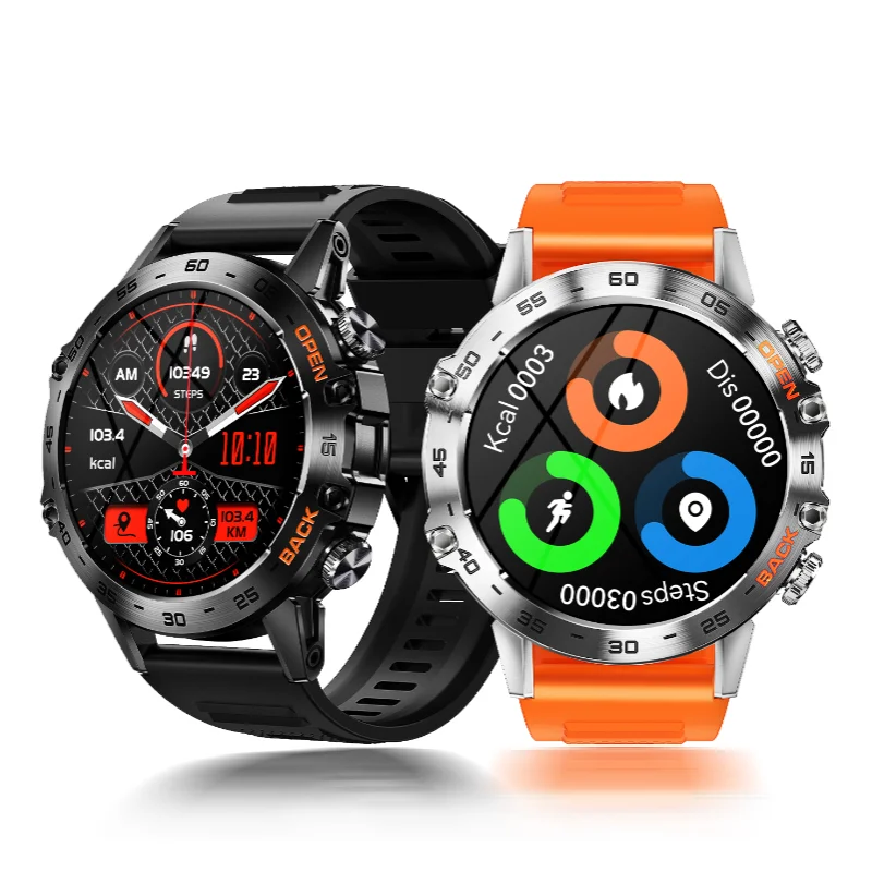 K52 Ruggedised Smart Watch Man Watch Bluetooth Talk 24 Hour Heart Rate Watch Sports Fitness Tracker Smartwatch for Android Ios