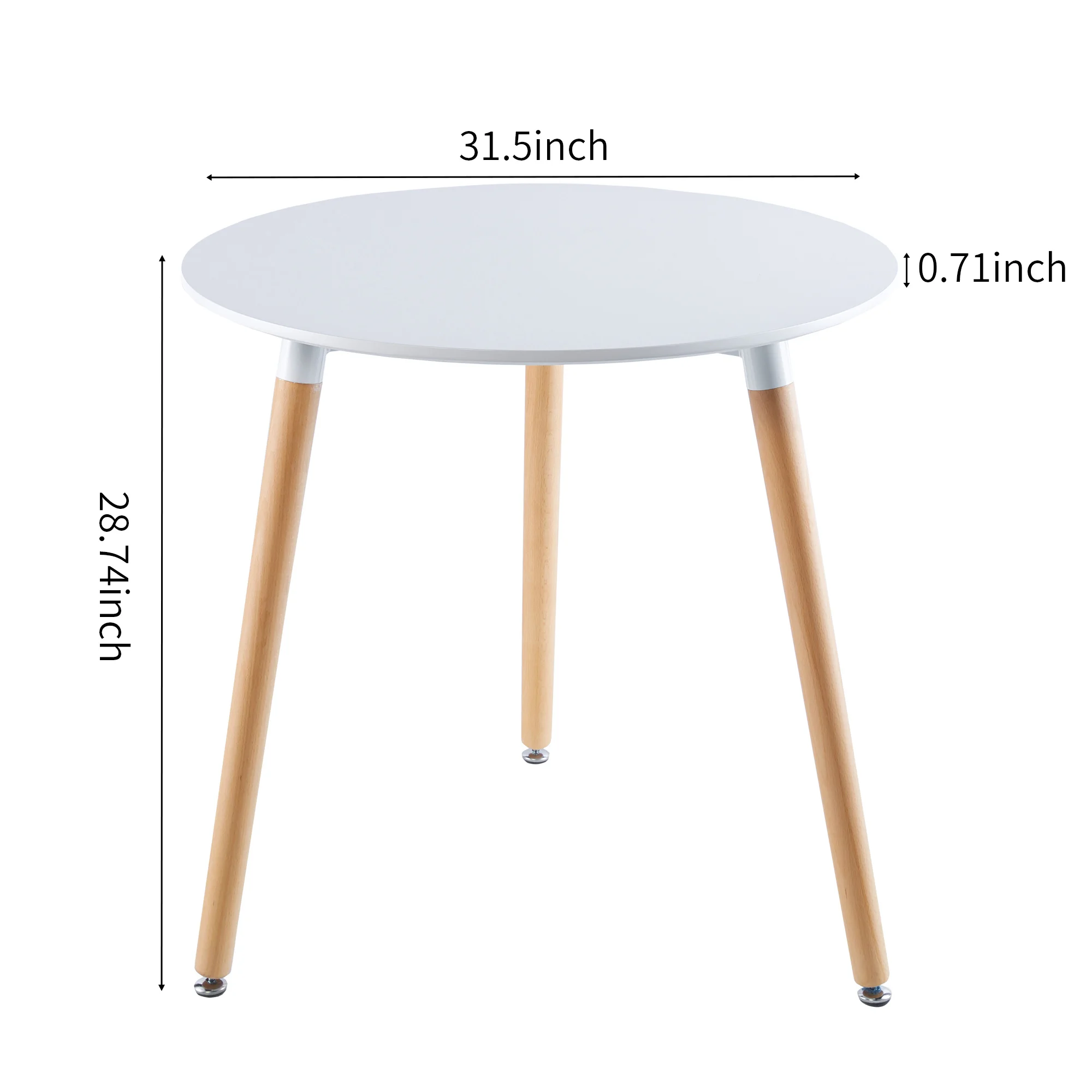 [Flash Sale]5PCS Mid-Century Dining Table Set for 2-4 People Include 1 31.5