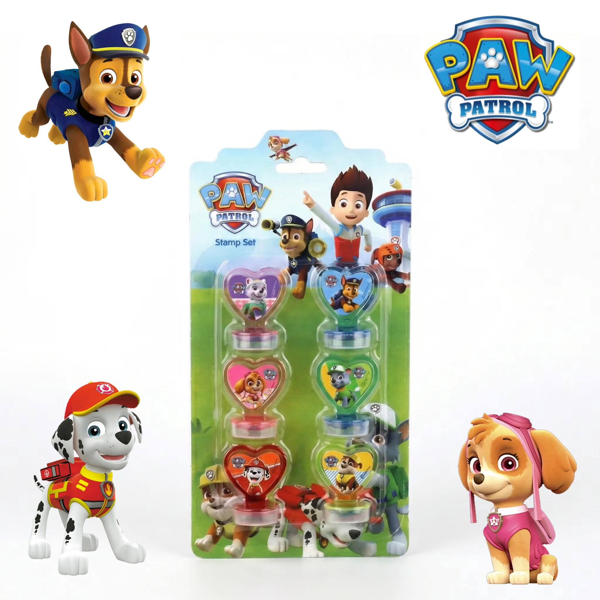 Paw Patrol Stamps Toy Cartoon Dog Stamp Set Kids Birthday Party Favors Preschool Arts Crafts Supplies Chase Marshall Skye Gift