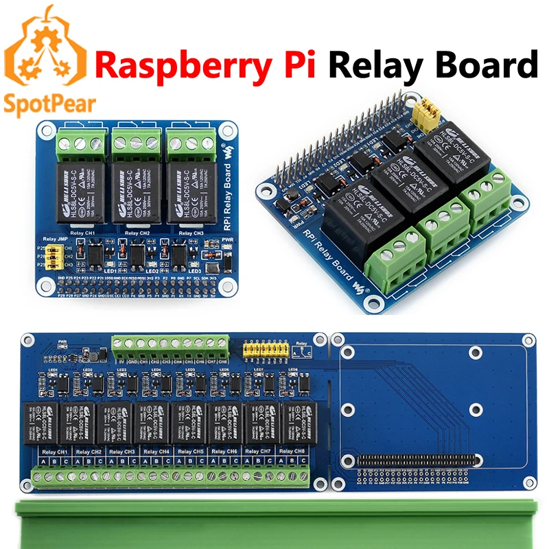 

8-канальная плата расширения реле Raspberry Pi, 40-контактный разъем расширения GPIO, плата реле RPi