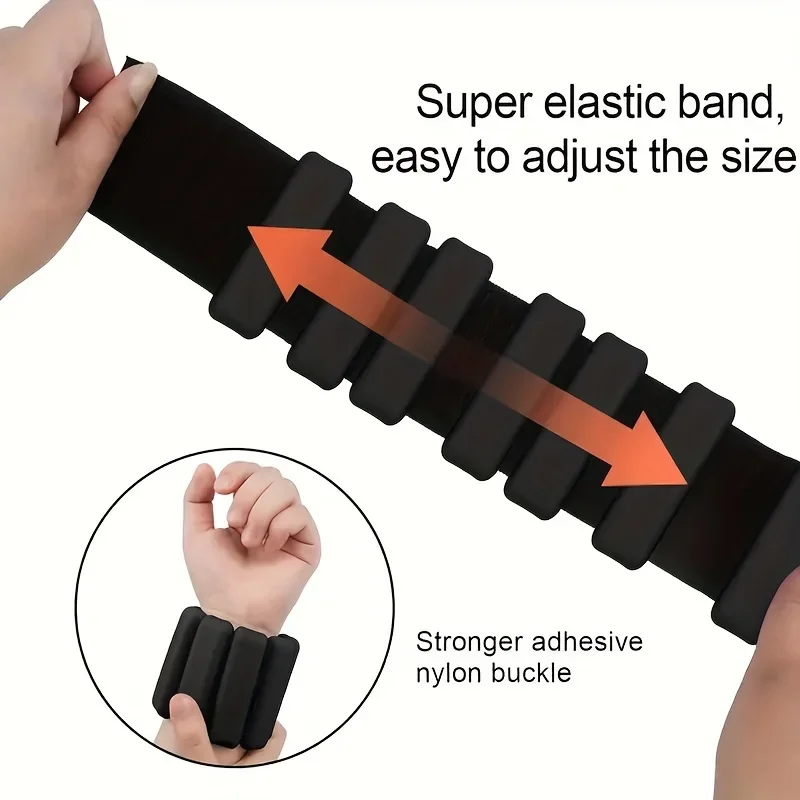 Adjustable Silicone Wrist and Ankle Weight Block, 907.18 grams, unisex, double loop closure, strength training bracelet