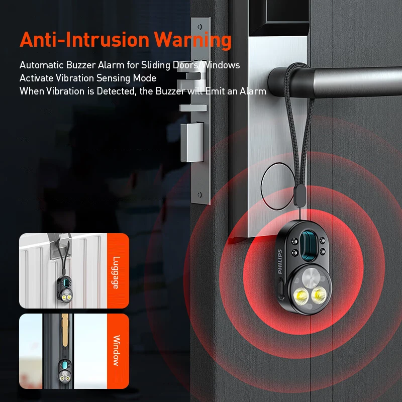 

Philips SFL1551 Hidden Camera Detector Flashlight Infrared Scanner Vibration Alarm 5 Light Modes Type-C Portable Anti Spy Detect