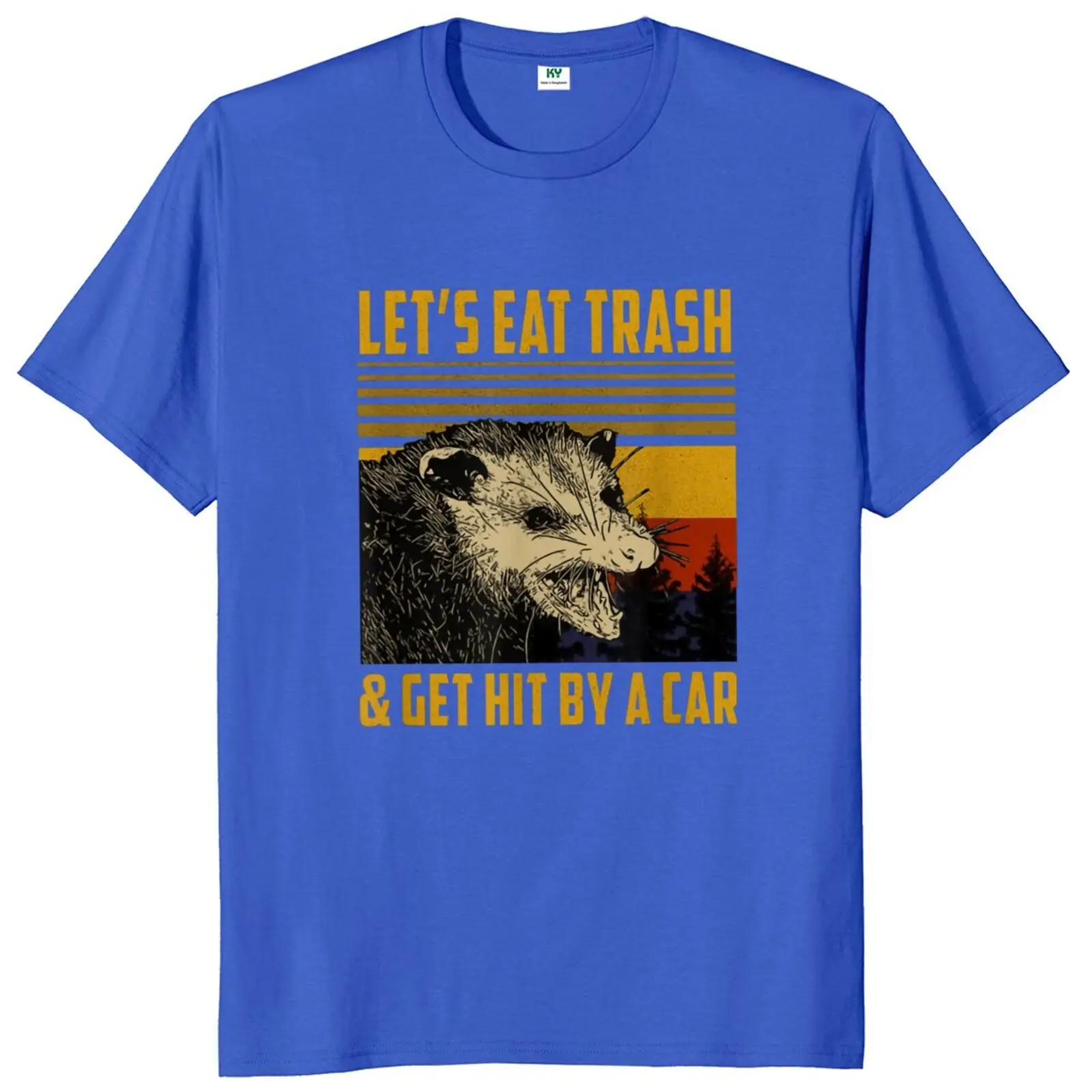 Lets Eat Trash And Get Hit By A Car Opossum T Shirt Vintage Design Funny Animal Graphic Tee Top 100% Cotton Men's Clothing