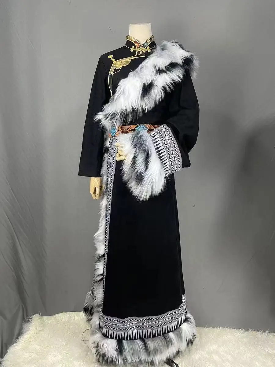 Exotic Tibetan Robe Four Season Men Women Ethnic Style Traditional Costume Classic Stylish Couples Travel Wedding Photos Garment