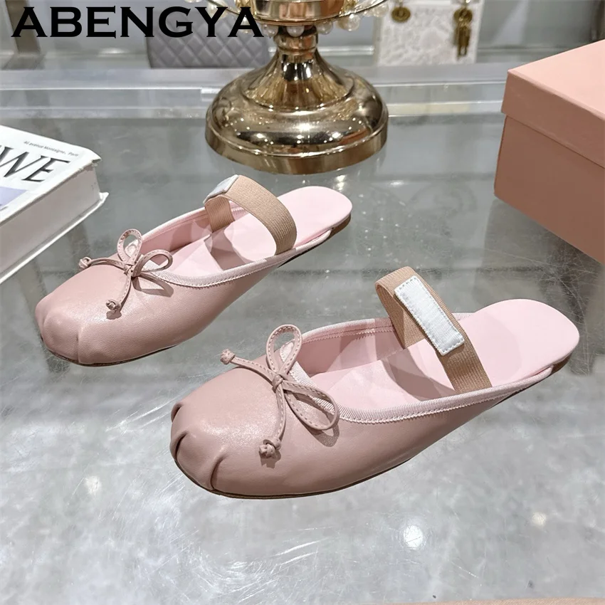 

Satin Round Toe Shallow Mouth Flat Slippers Women Comfort Walk Slippers Summer Casual loafers Muler Shoes Woman Zapatillas mujer
