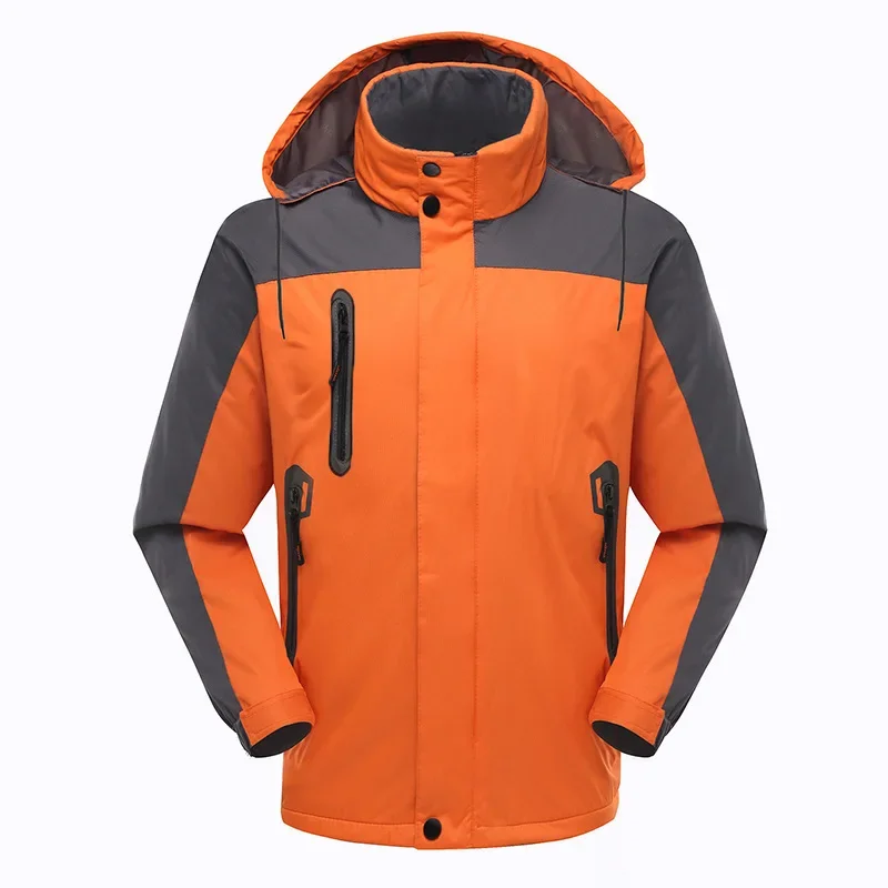 

2025 New Tdoor Mountaineering Suit Windproof Solid Color Single Layer Fleece Lining Non-detachable Waterproof Hiking Down Jacket