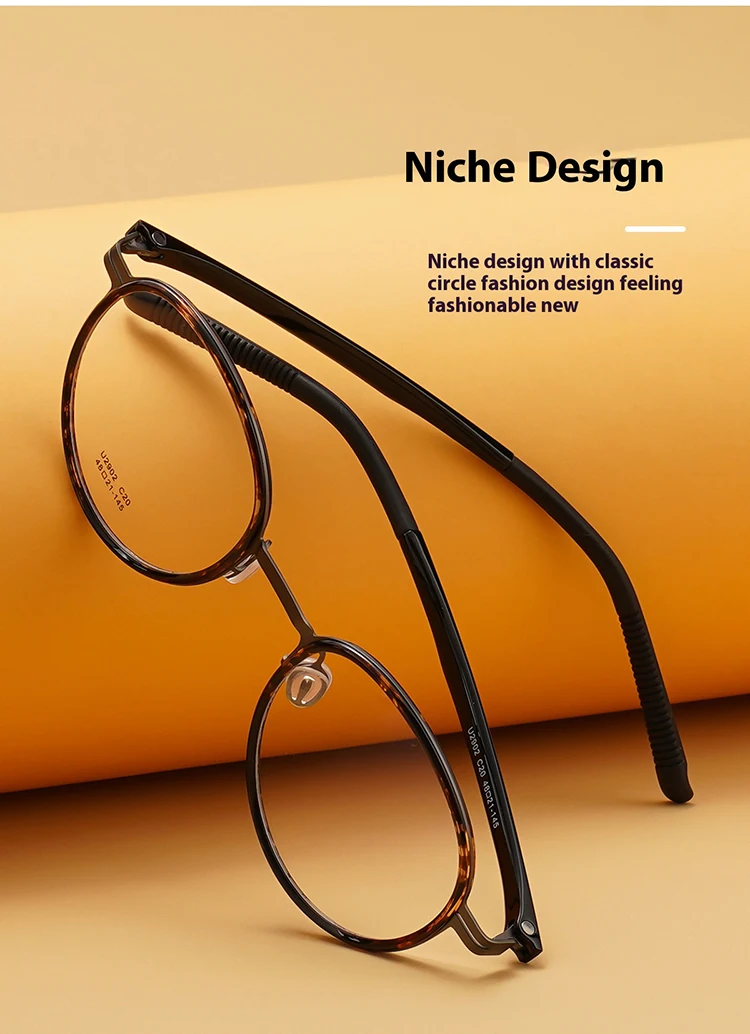 ALICIA Herrenmode Retro Runde Brille Kleine Größe Gläser Ultraleichte TR90 Brillen Optische Verordnung Rahmen Neu – Detail 3
