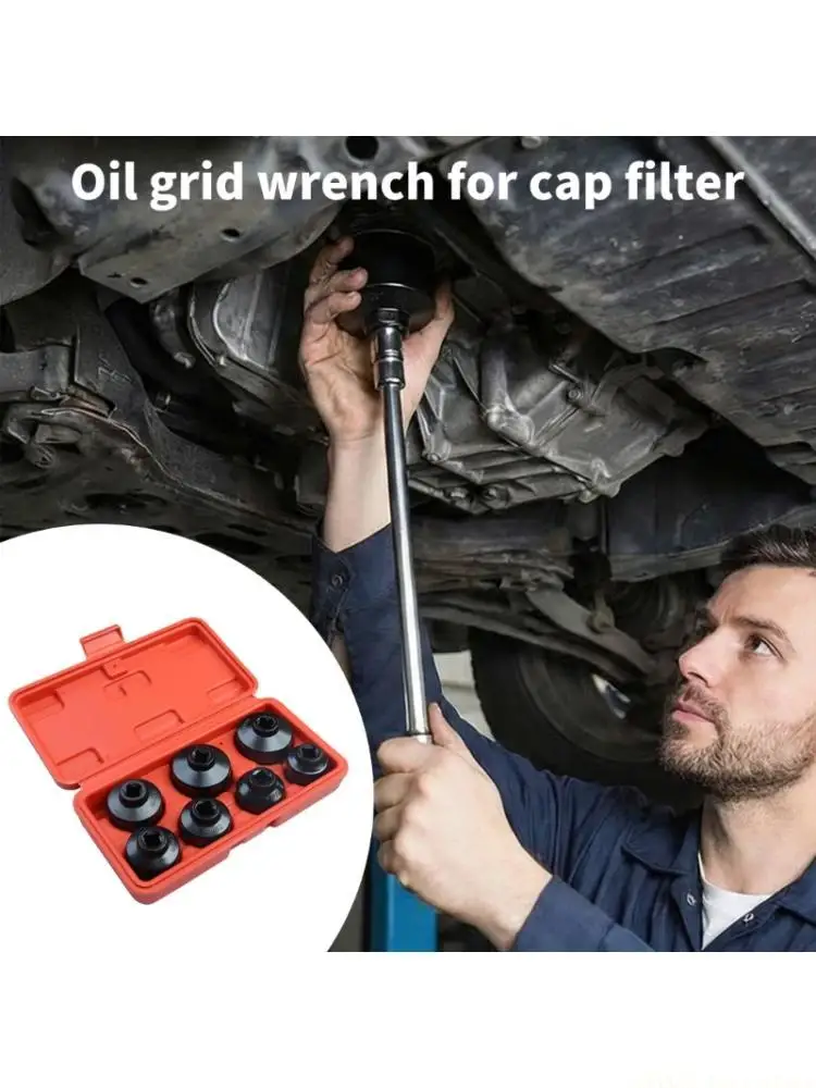 

A2BE 7Pcs 24 27 29 30 32 36 38mm Heavy Duty Aluminum Oil Filter Socket Wrench Set