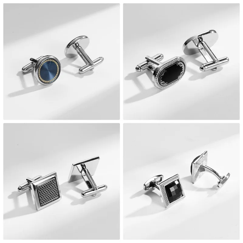 

Мужские классические запонки для деловых банкетов, медные запонки с шахматным узором, позолоченные запонки