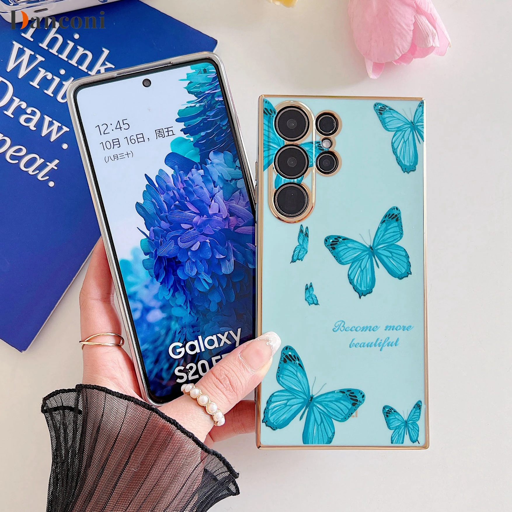 Butterfly Luxury Electroplated Silicone Phone Case For Samsung Galaxy S21 S20 S22 S23 S10 Note 10 20 Plus Ultra FE S23plus Cover