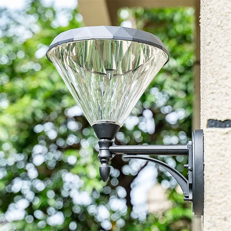 TEMOU Outdoor Solar Wall Light LED Waterproof Modern Creative Sconces Lamp for Home Porch Decoration